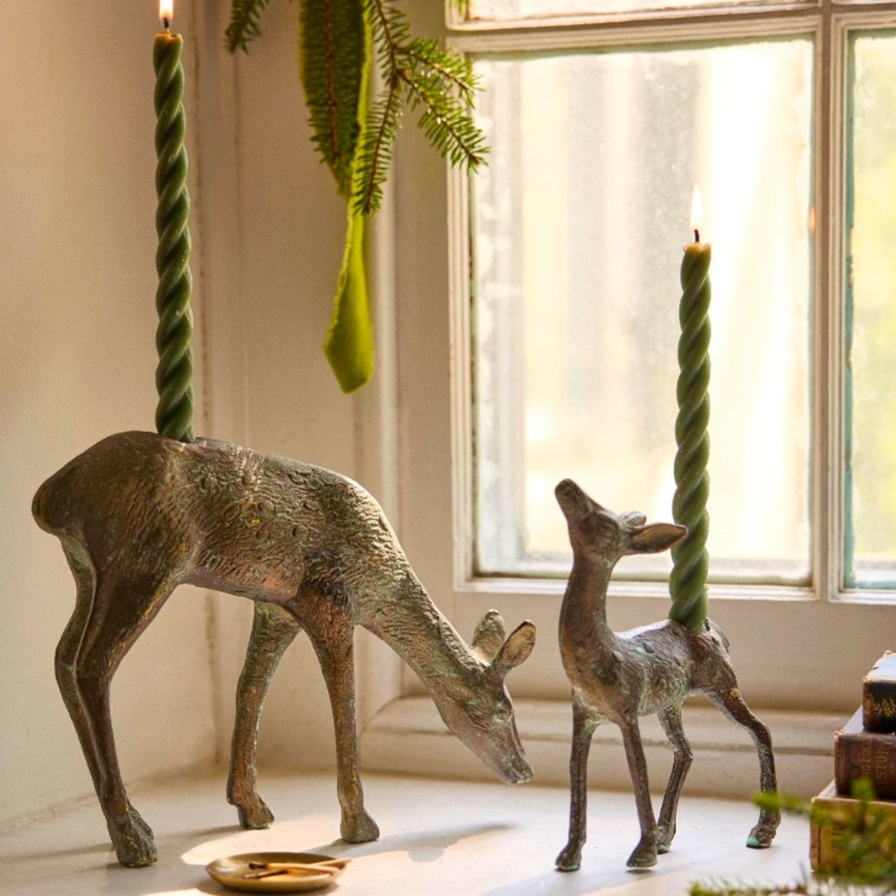 Metal Deer Candle‎ Holder mom and baby combo